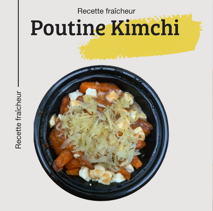 Poutine de patates douces au kimchi