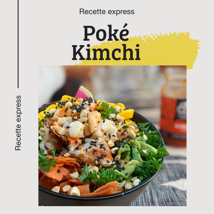 Poké bowl with kimchi