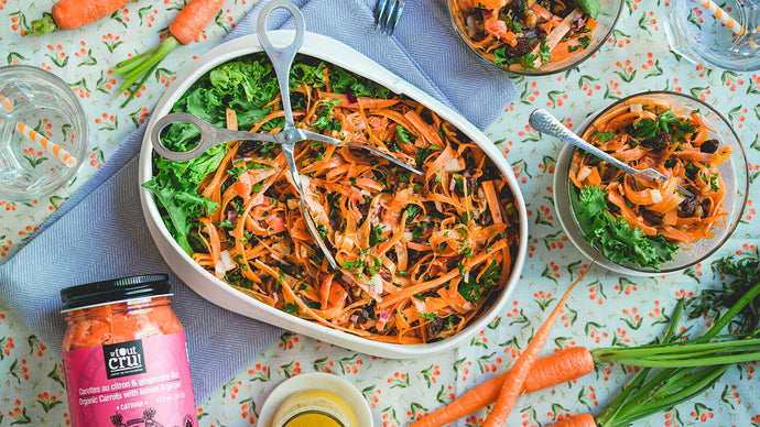 Carrot salad with emulsified salad dressing