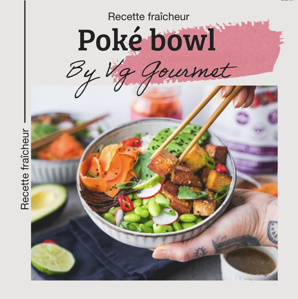 Poke bowl de tofu con sésamo y jengibre